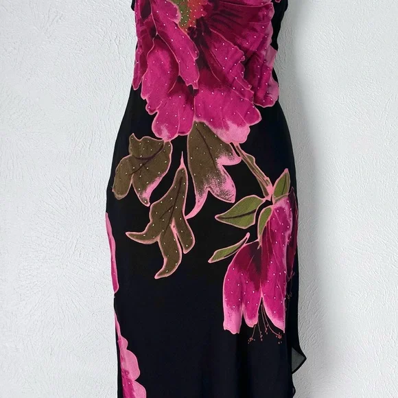 Gorgeous Vintage Floral Beaded Dress - Picture 3 of 9